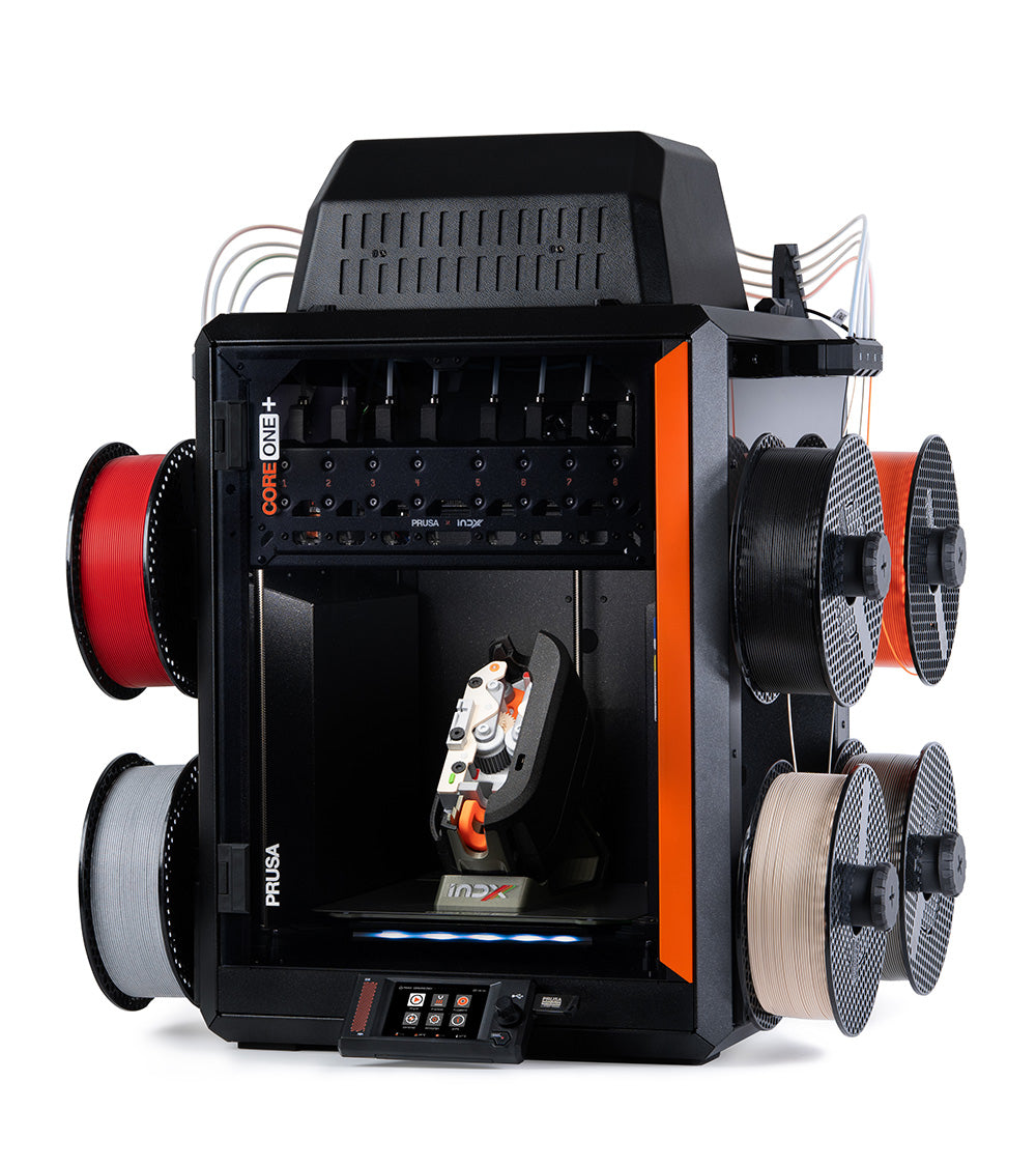 Prusa CORE One+ with INDX toolchanger and docked toolheads