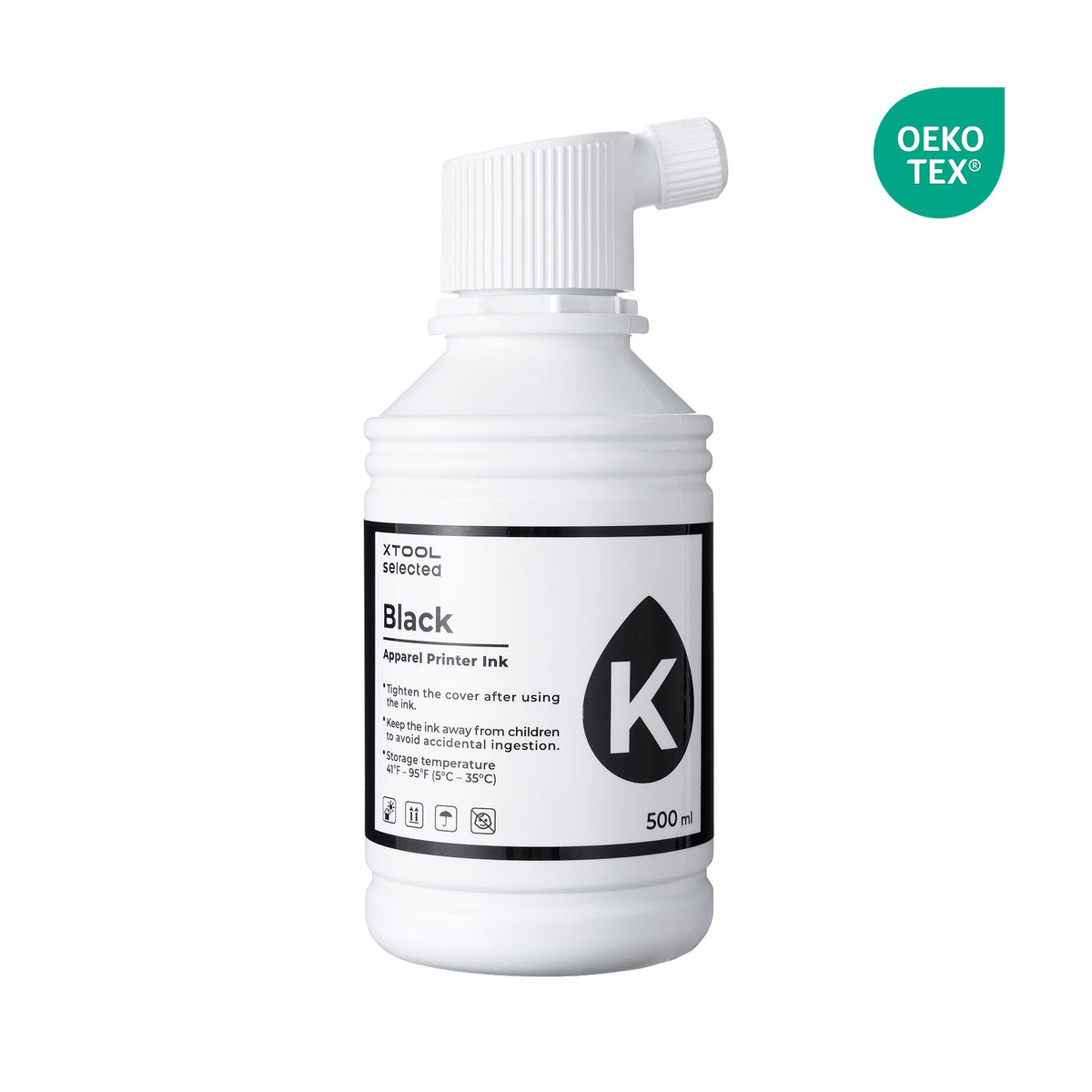 Apparel Printer Ink - Black 500 ml — official xTool product image