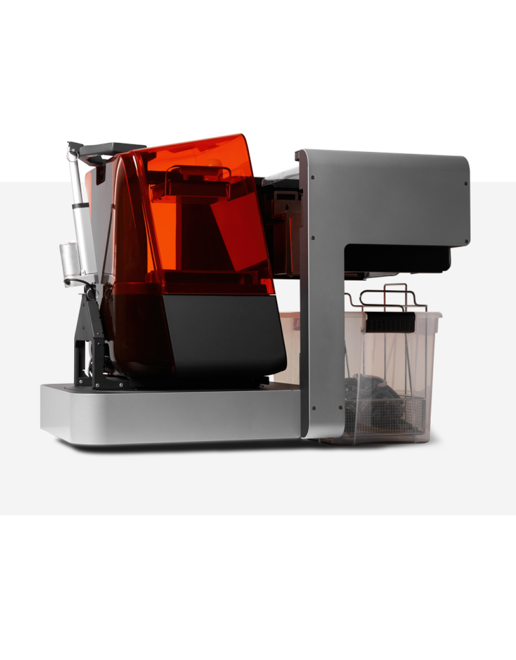 Formlabs Form Auto automation unit with a compatible Form 3 printer shown for context