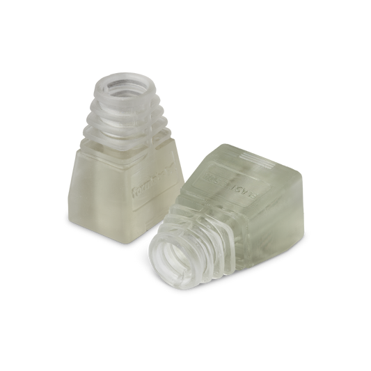 Clear sample parts printed in Formlabs Flexible 50A Resin