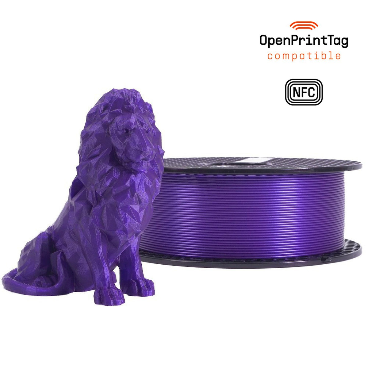 Prusament PLA Glitter 1 kg (NFC) — Galaxy Purple 1 kg spool