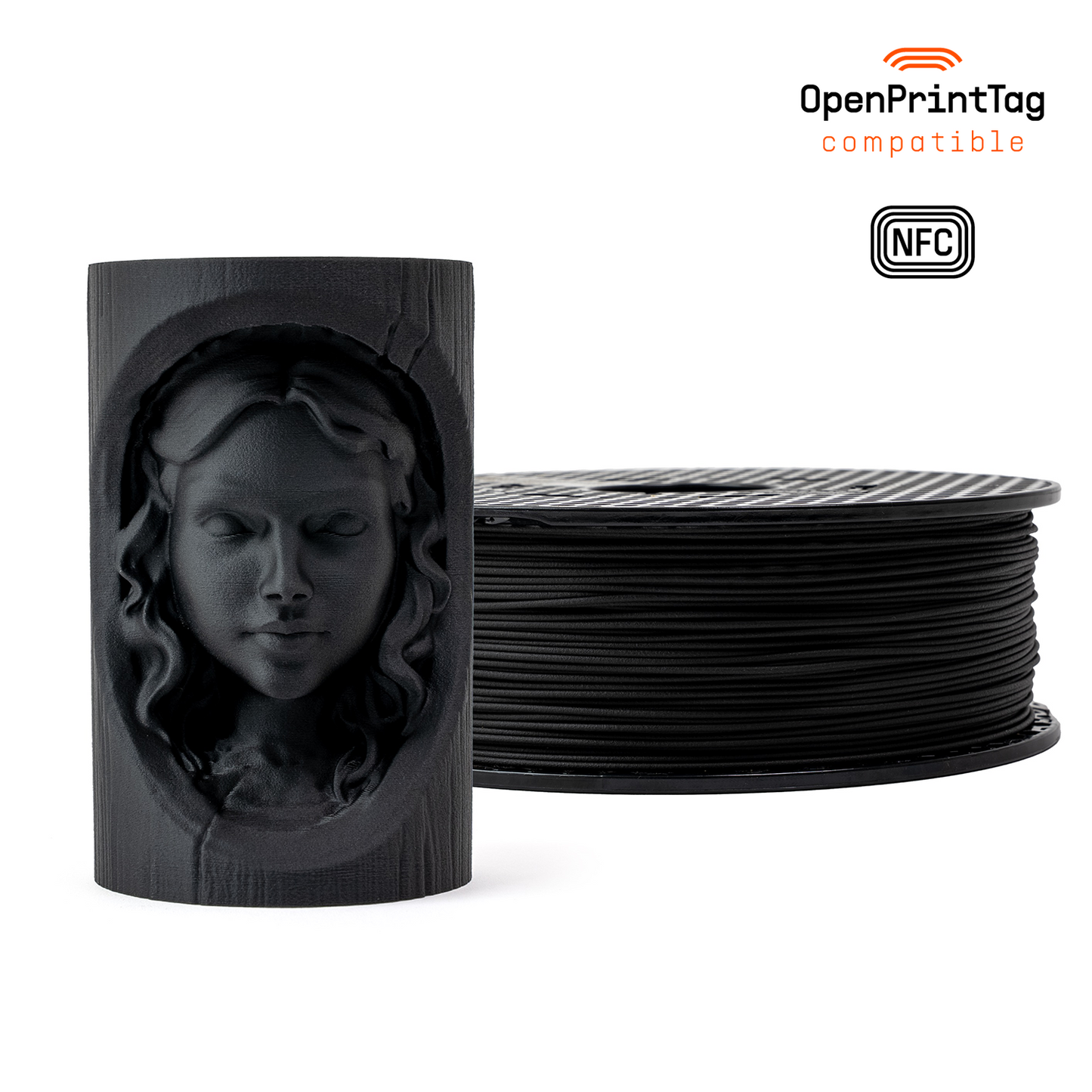 Prusament Woodfill 1 kg (NFC) — Charcoal Black 1 kg spool