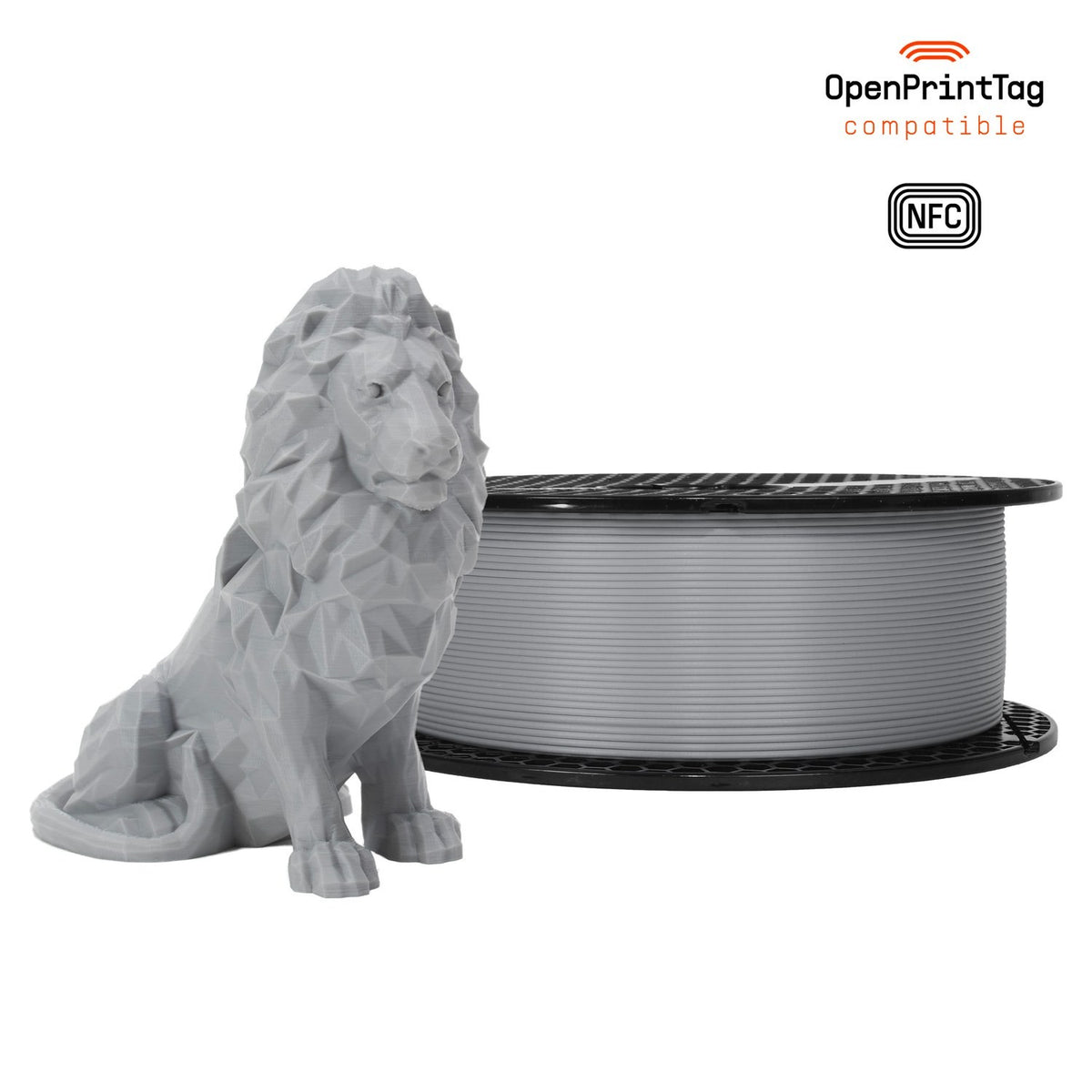 Prusament PLA 1 kg (NFC) — Gravity Grey 1 kg spool