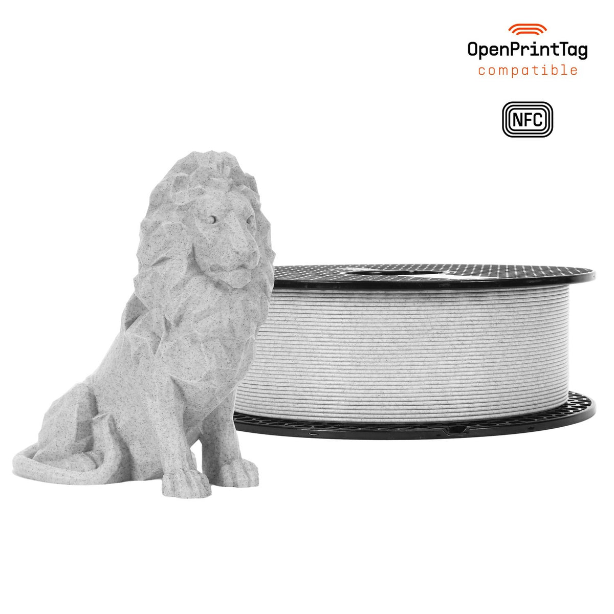 Prusament PLA Glitter 1 kg (NFC) — Marble Grey 1 kg spool