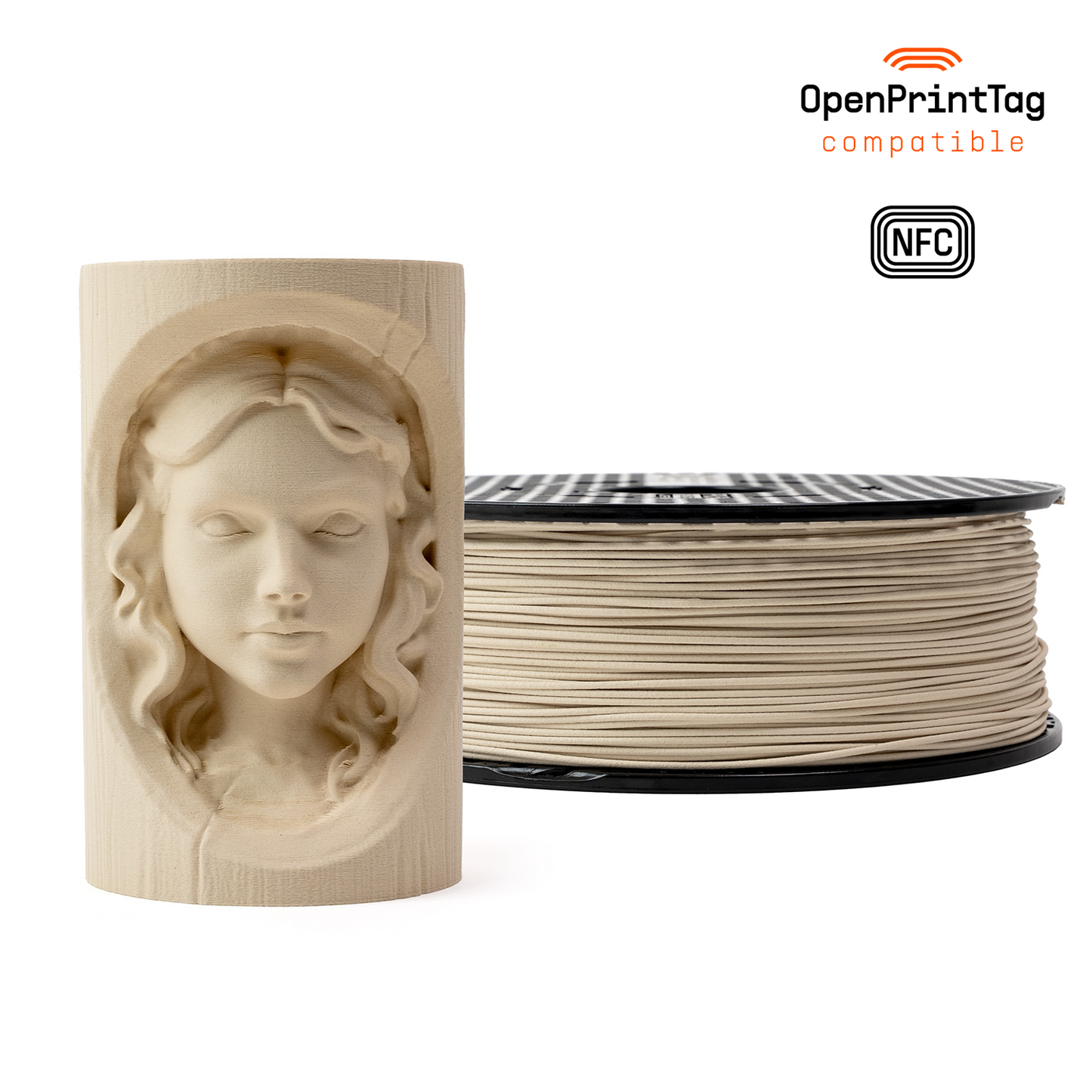 Prusament Woodfill 1 kg (NFC) — Birch White 1 kg spool