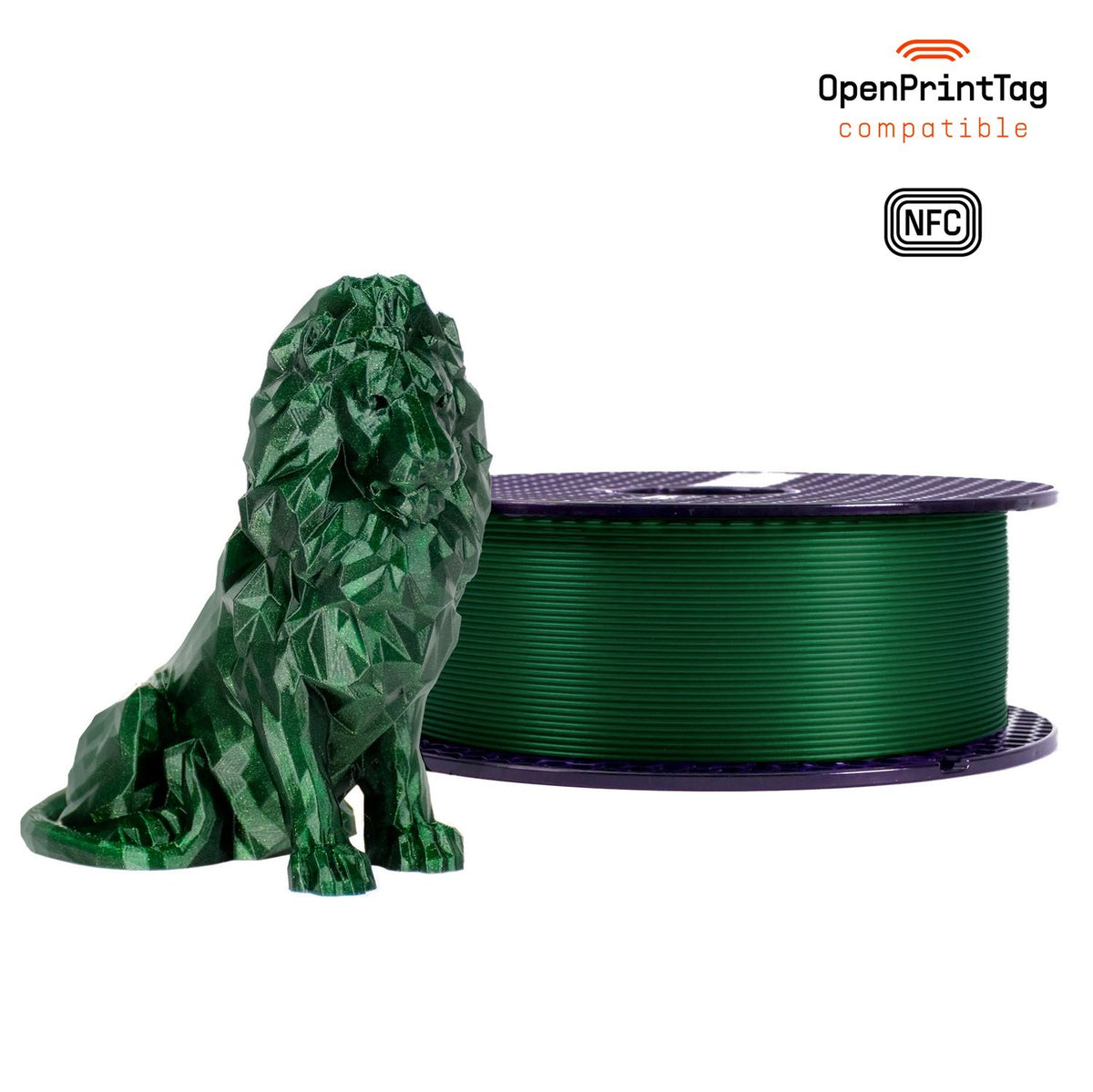 Prusament PLA Glitter 1 kg (NFC) — Galaxy Green 1 kg spool