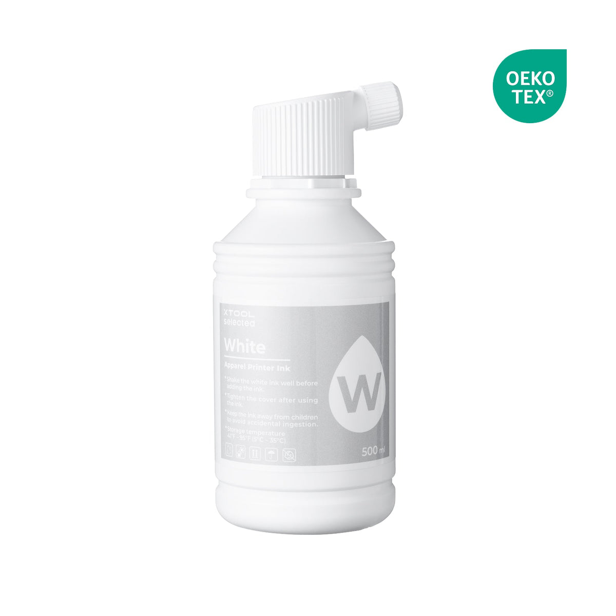 Apparel Printer Ink - White 500 ml — official xTool product image