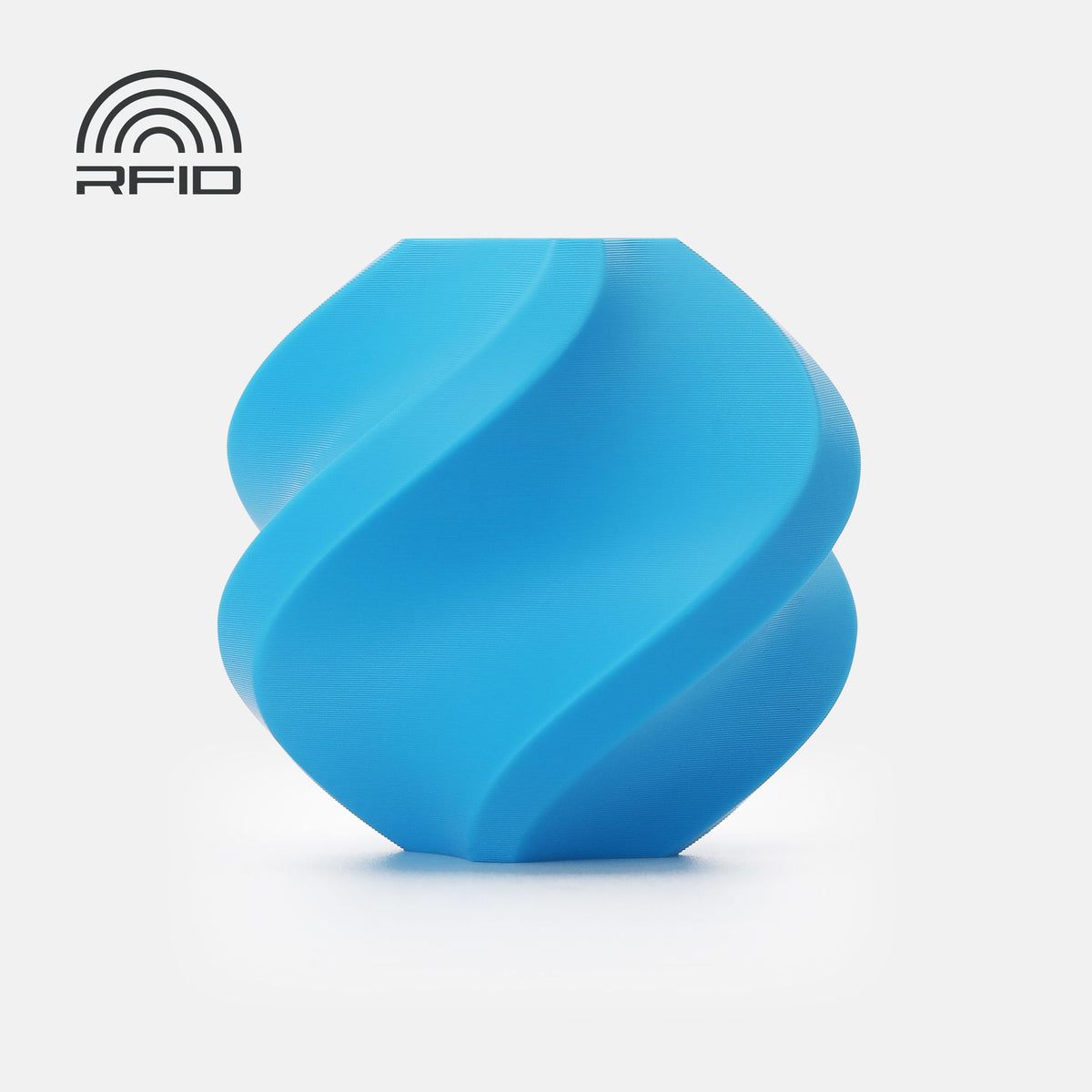 Bambu PLA Tough+ — Cyan filament sample