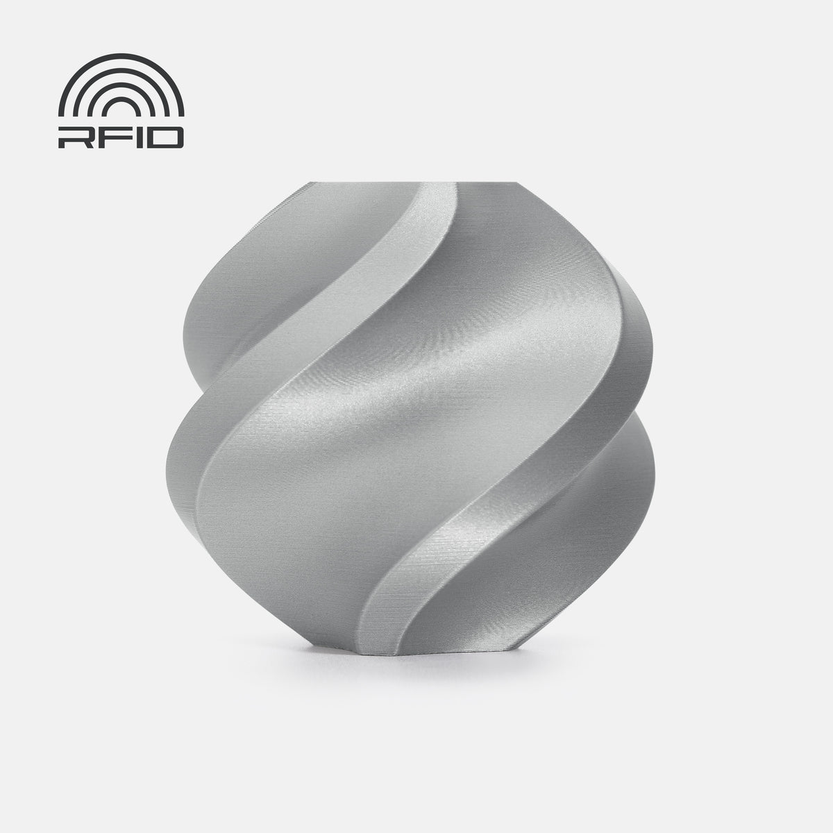 Bambu PLA Basic Silver (10102) refill — silver printed sample