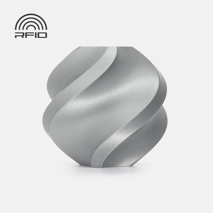 Bambu PLA Basic Silver (10102) refill — silver printed sample