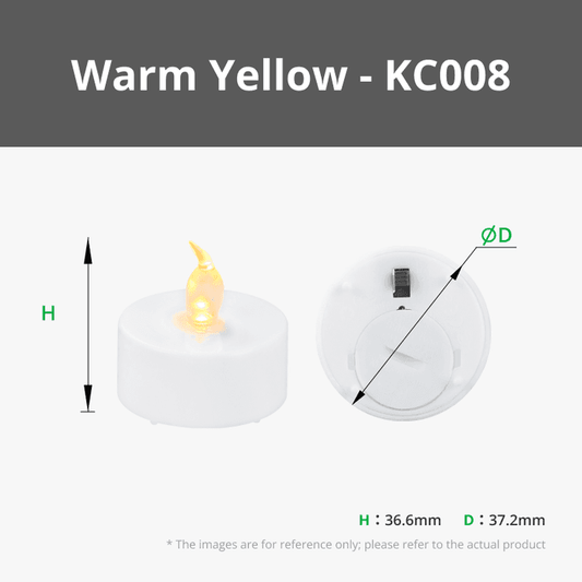 LED Flame Tea Light Candle Set Warm Yellow (12pcs) – Accessories from Bambu Lab Canada, available through NEX3D