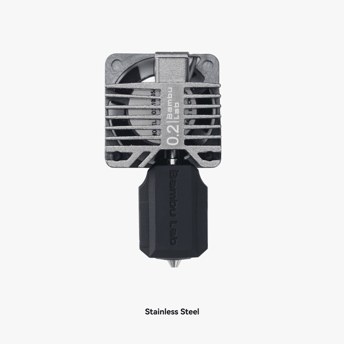 Complete hotend assembly with stainless steel nozzle -0.2mm – Accessories from Bambu Lab Canada, available through NEX3D