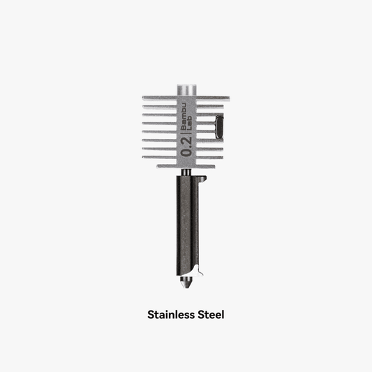 Hotend with stainless steel nozzle-0.2 mm – Accessories from Bambu Lab Canada, available through NEX3D