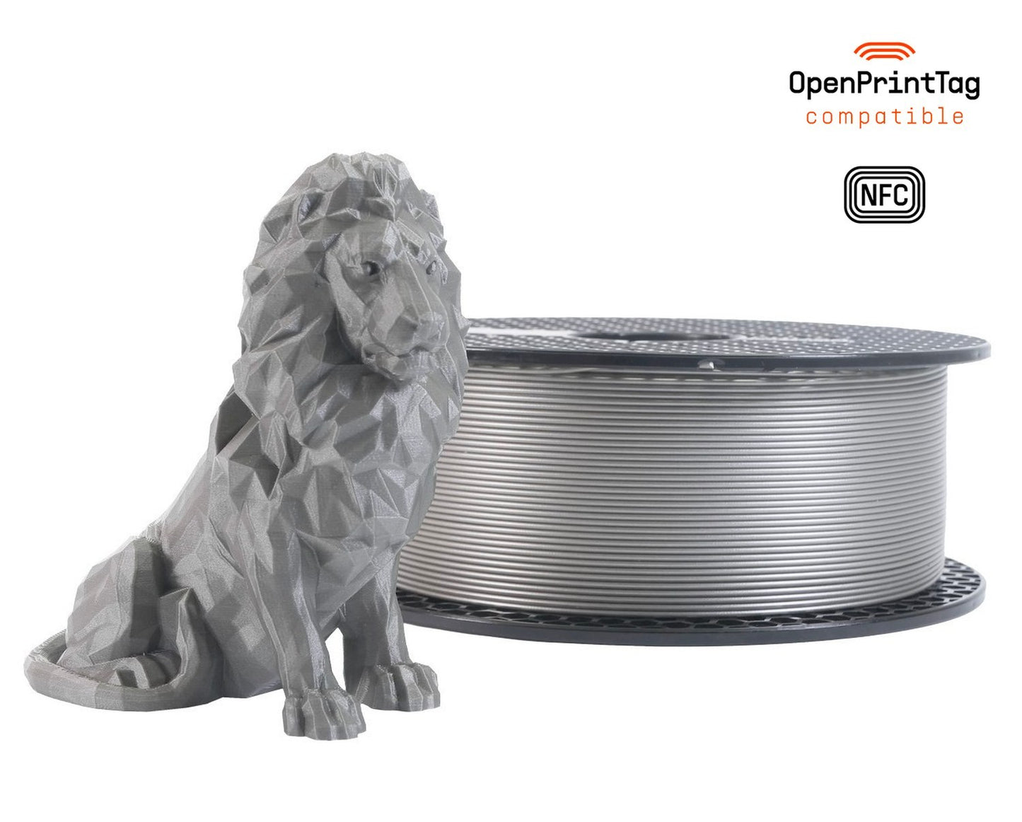 Prusament PLA Glitter 1 kg (NFC) — Galaxy Silver 1 kg spool