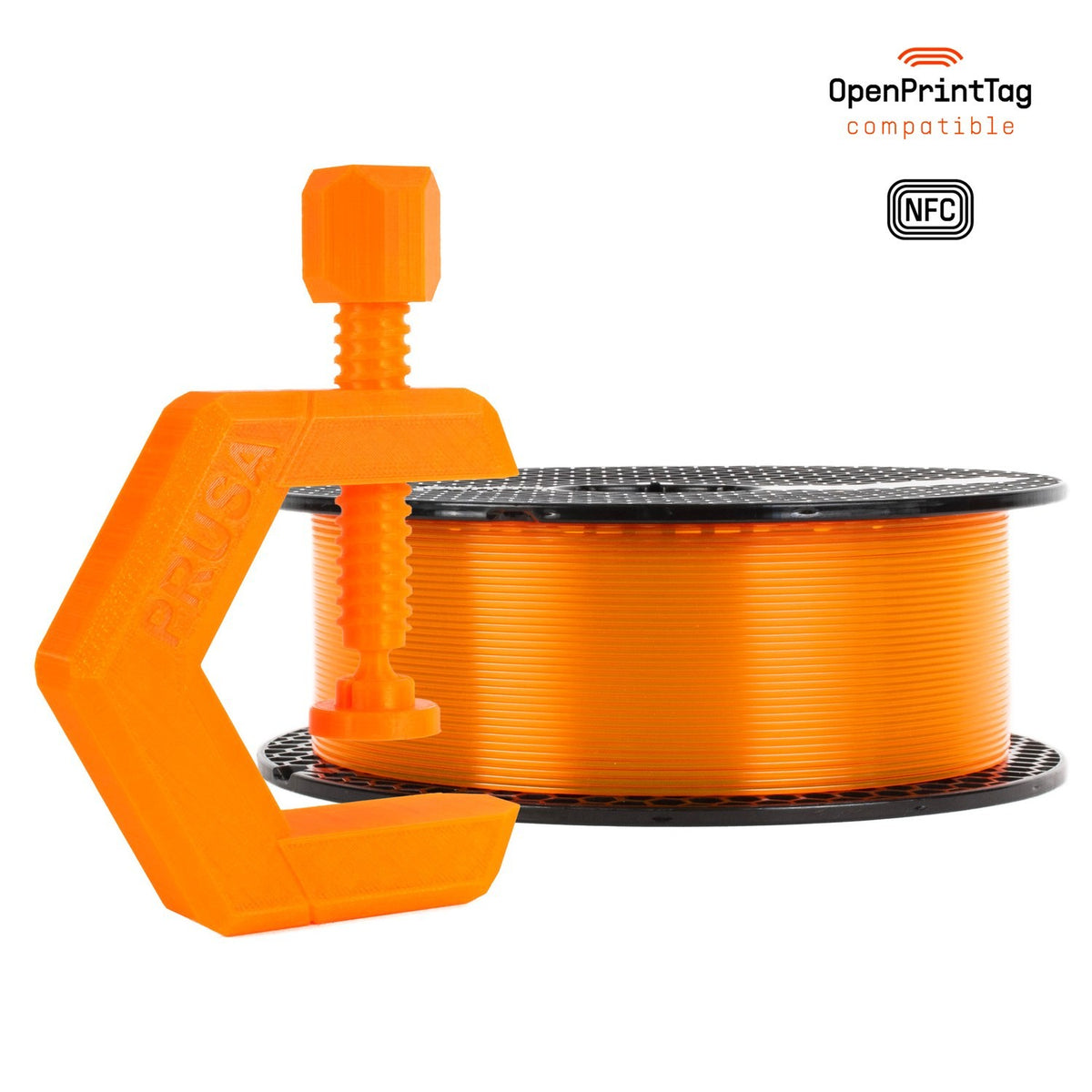 Prusament PETG 1 kg (NFC) — Orange Transparent 1 kg spool