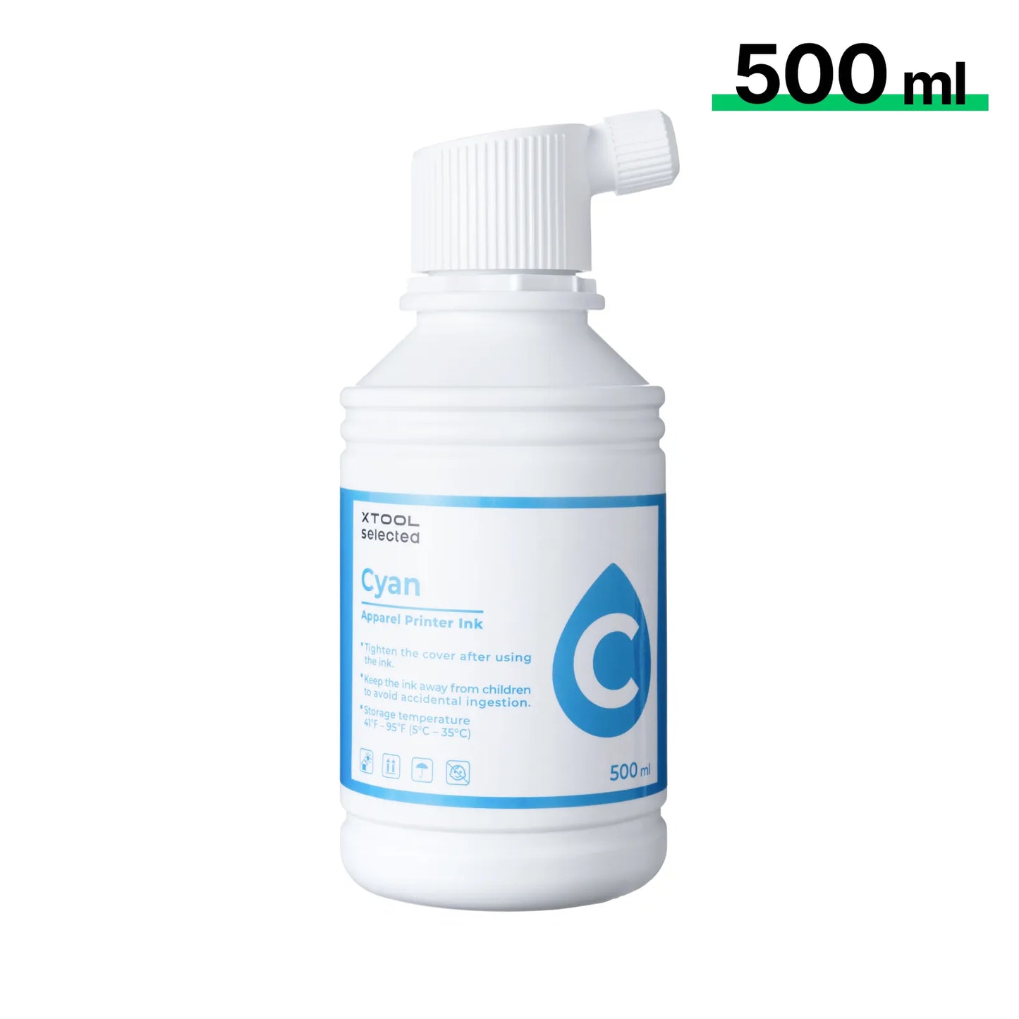 Apparel Printer Ink - Cyan 500 ml — official xTool product image