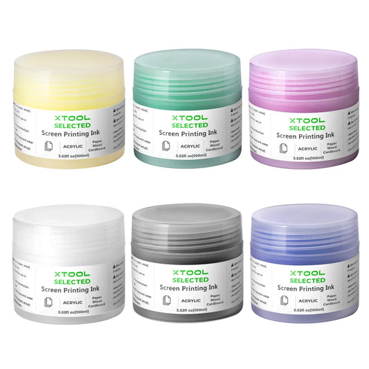 Basic Color Acrylic Screen Printing Ink Set - 100 ml x 6 — official xTool product image