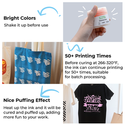 Puff Plastisol Ink - 100 ml x 4 — official xTool product image 5