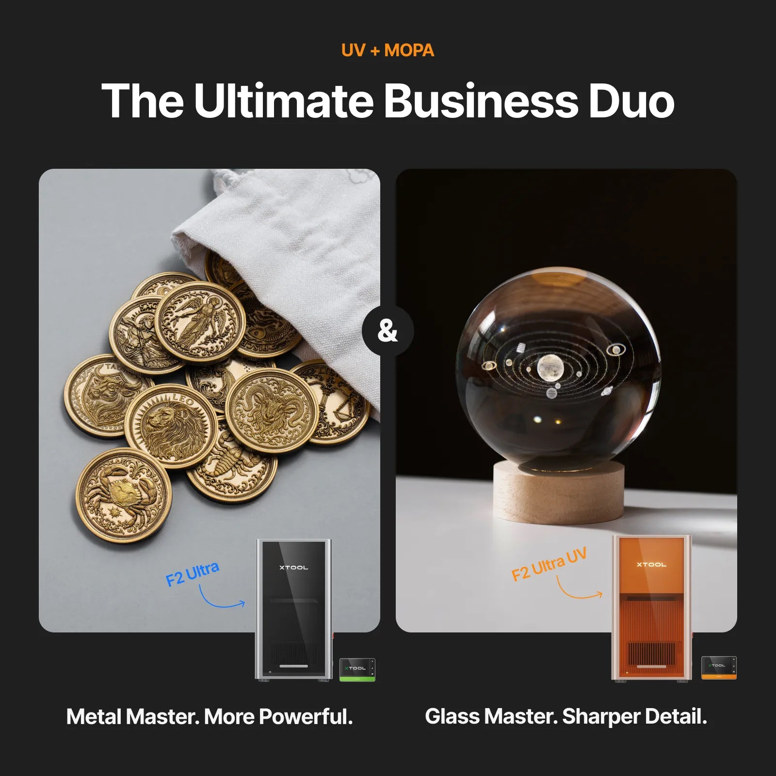xTool F2 Ultra Single and F2 Ultra UV Duo Bundle — official xTool product image 3