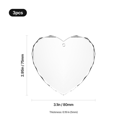 K5 Glass Sheet Heart Shape 80 x 5 Lace - 3 Pack — official xTool product image 3