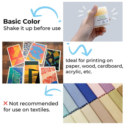 Basic Color Acrylic Screen Printing Ink Set - 100 ml x 6 — official xTool product image 4