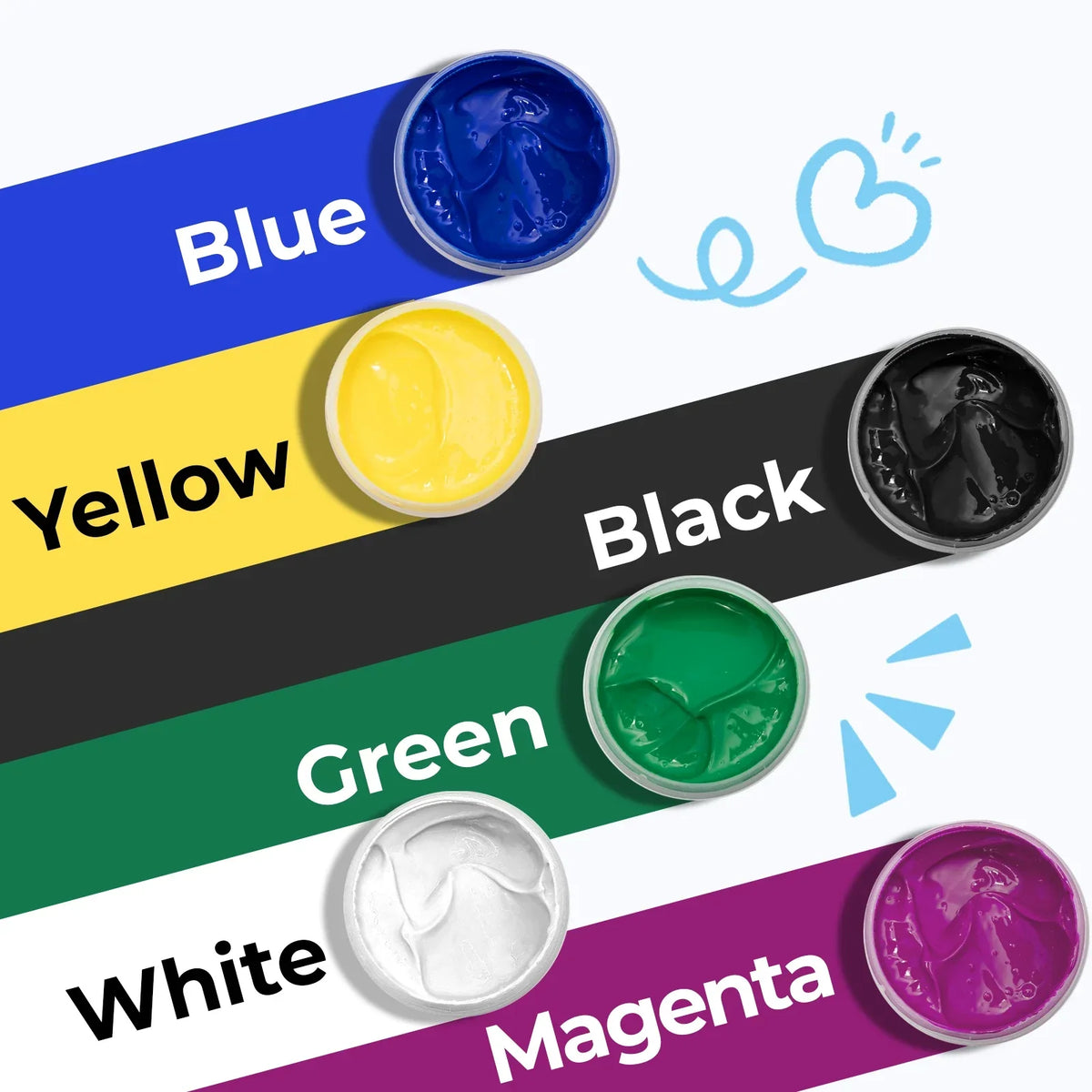 Basic Color Acrylic Screen Printing Ink Set - 100 ml x 6 — official xTool product image 3