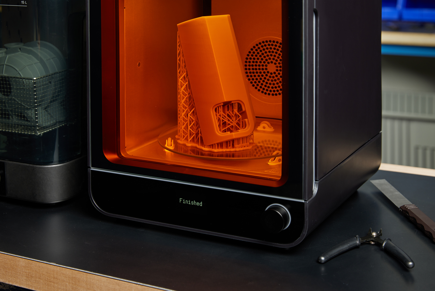Formlabs Form Cure V2 with a resin-printed part inside