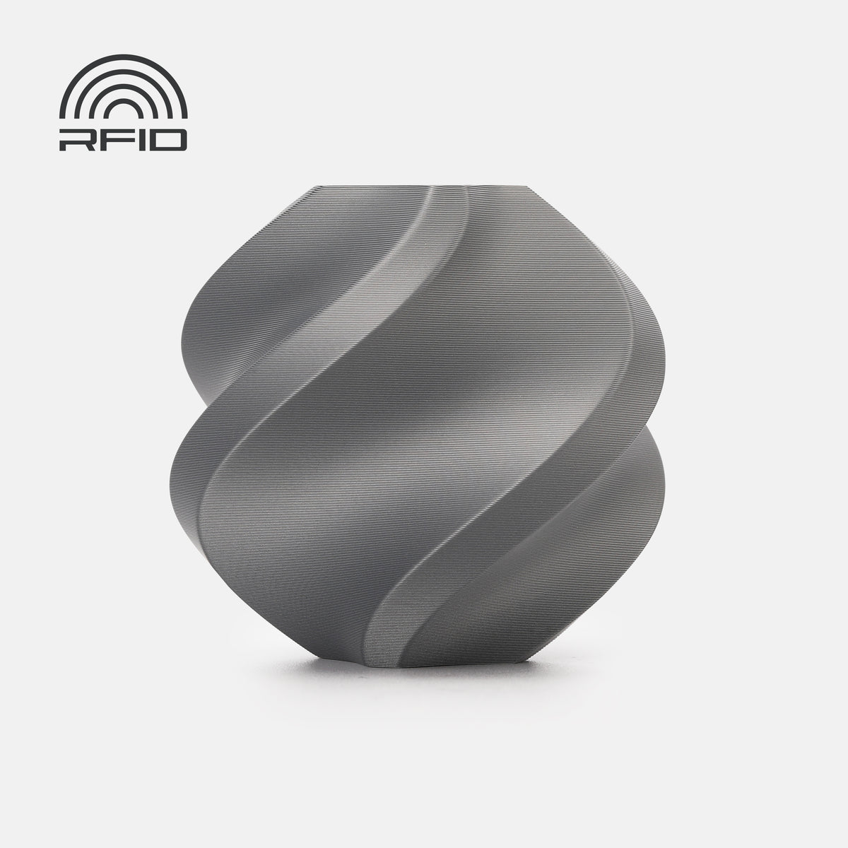 Bambu PLA Tough+ — Silver filament sample